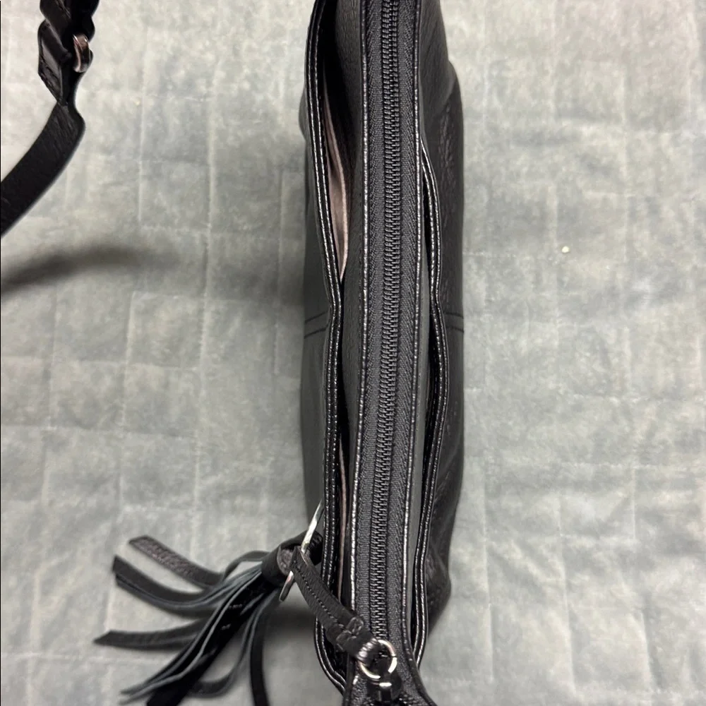 Brighton Black Leather Boho Purse, Great Condition, Crossbody, Shoulder, Wallet